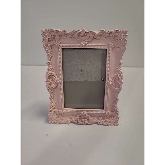 Laura Ashley Pink Blue Ornate Picture Frame Set (2) 4x6 Rocco Style Resin Baby - Picture 5 of 8